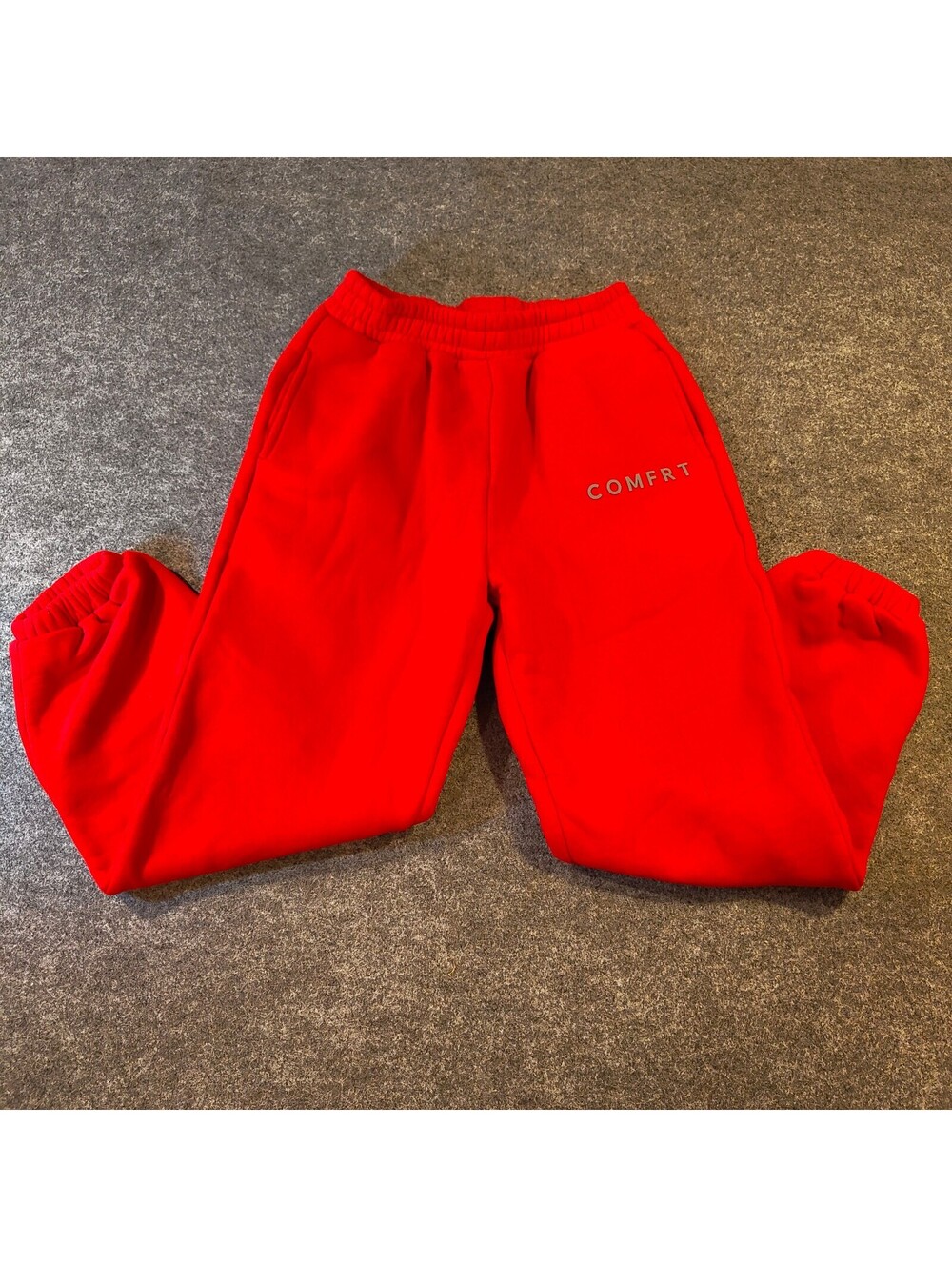 Comfrt Heavyweight Fleece Jogger Sweatpants Red Size Medium M Cinch Cuff